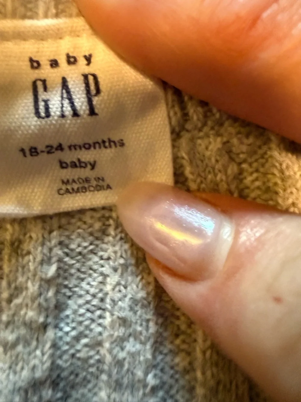 GAP‎ Baby Light Gray Ribbed Knit Sweater